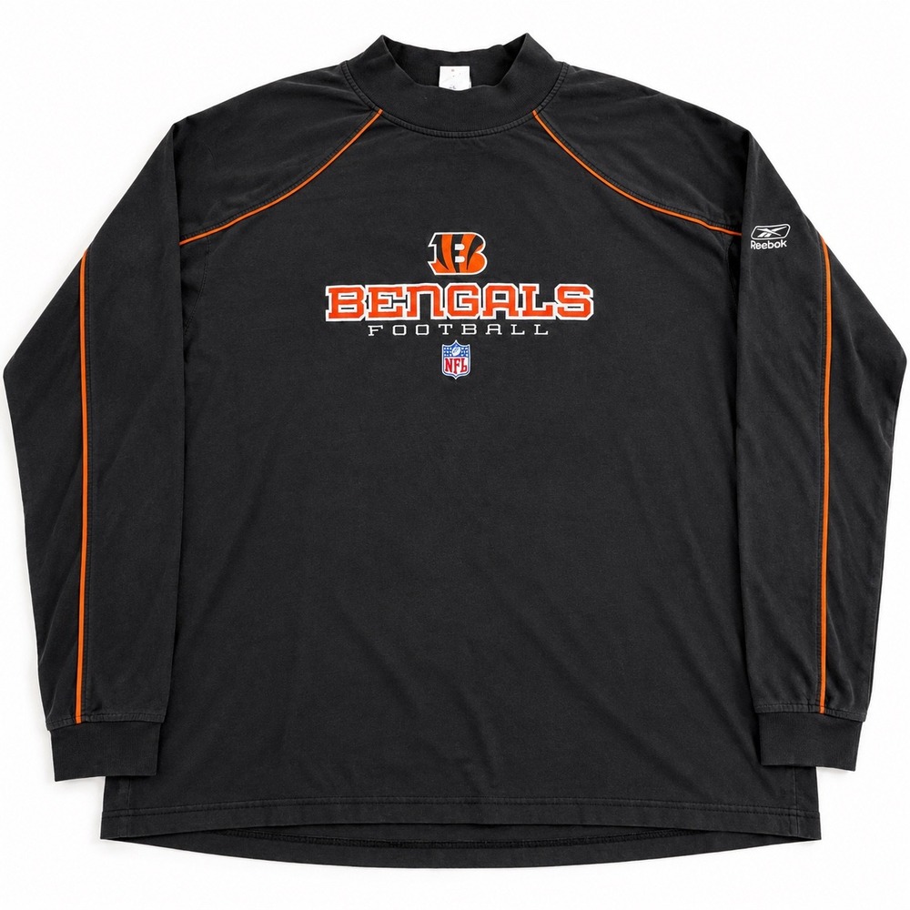 Vintage Gamedaycore Reebok Bengals NFL Football Long Sleeve Y2K Sportswear 2X